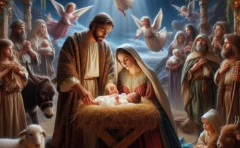 Oración Navideña Bajo la Estrella de Belén con la Virgen María San José y el Niño Jesús.